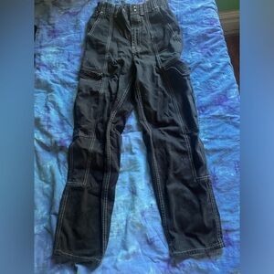 BDG Black Cargo Pants with Contrast Stitching